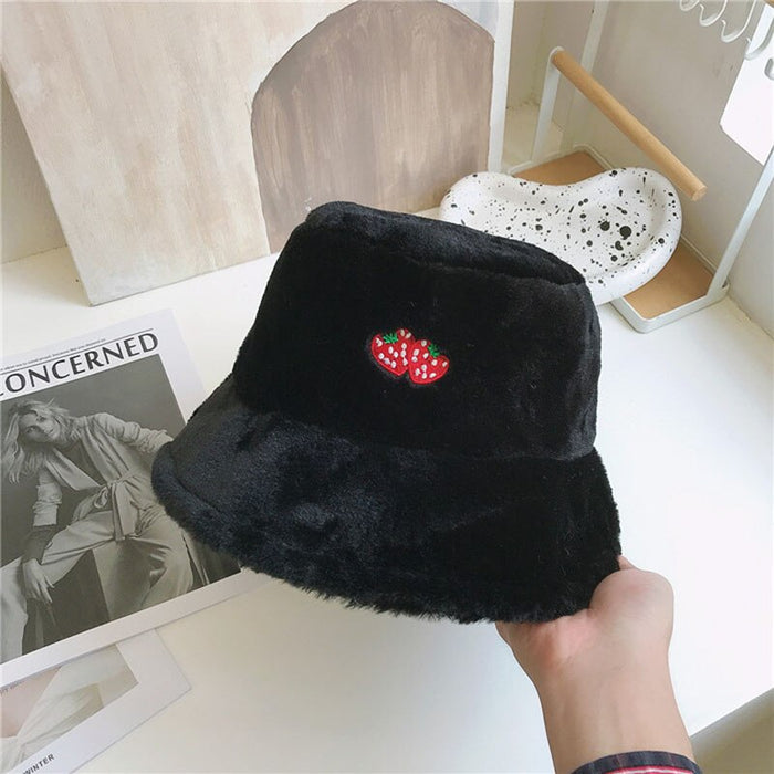 Vintage Warm Plush Velvet Bucket Hat