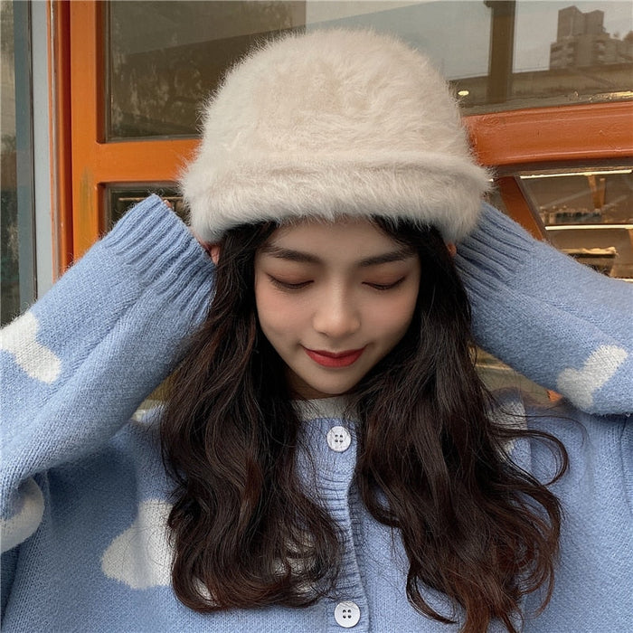 Real Rabbit Fur Knitted Hat