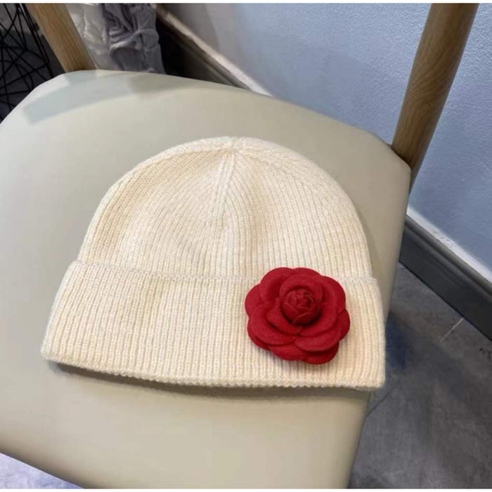 Retrograde Warm Cotton Knitted Floral Winter Beanie