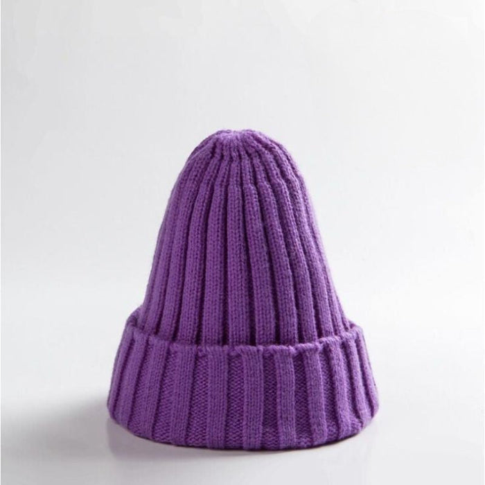 Women's Cotton Blends Soft Solid Warm Beanie