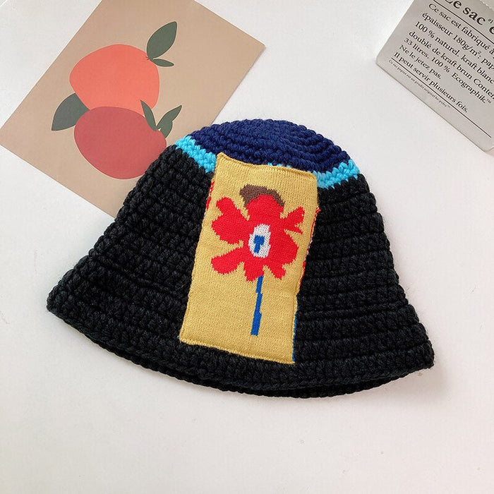 Warm Winterized Wool Knitted Cartoon Trendy Bucket Hat