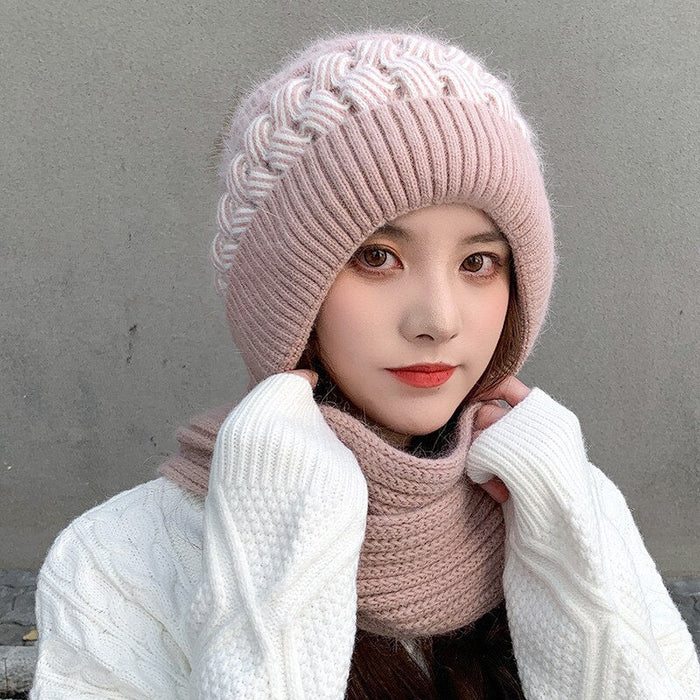 Warm Winter Faux Beanie & Scarf Combo Set