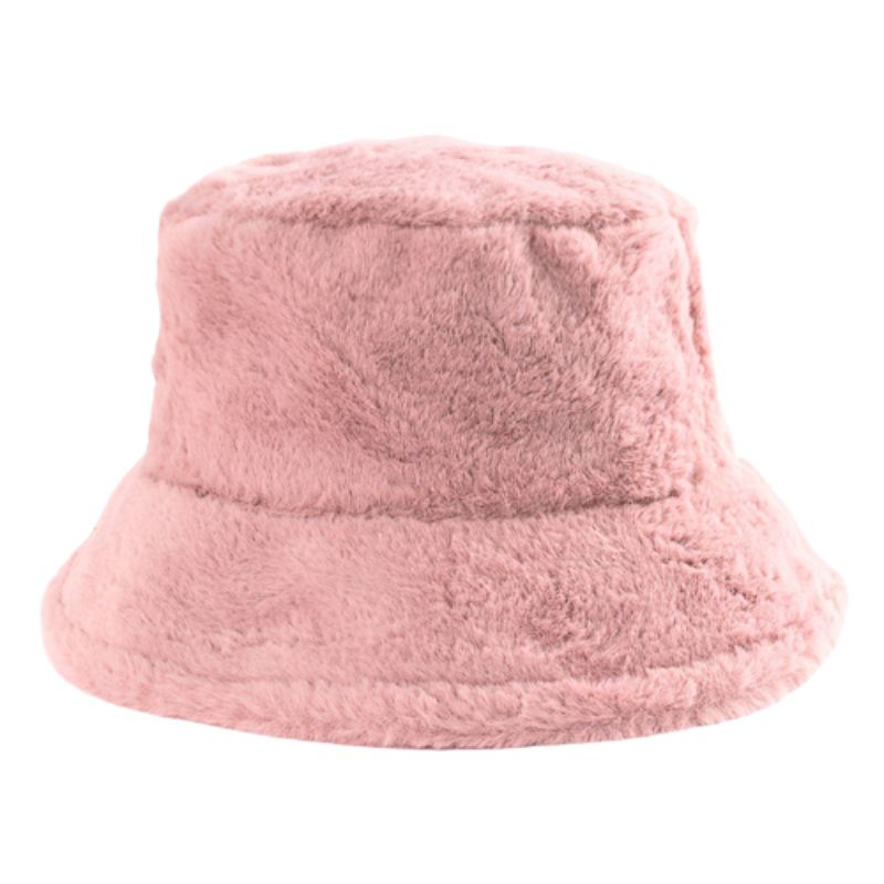 Solid Color Winter Faux Fluffy Fur Bucket Hat