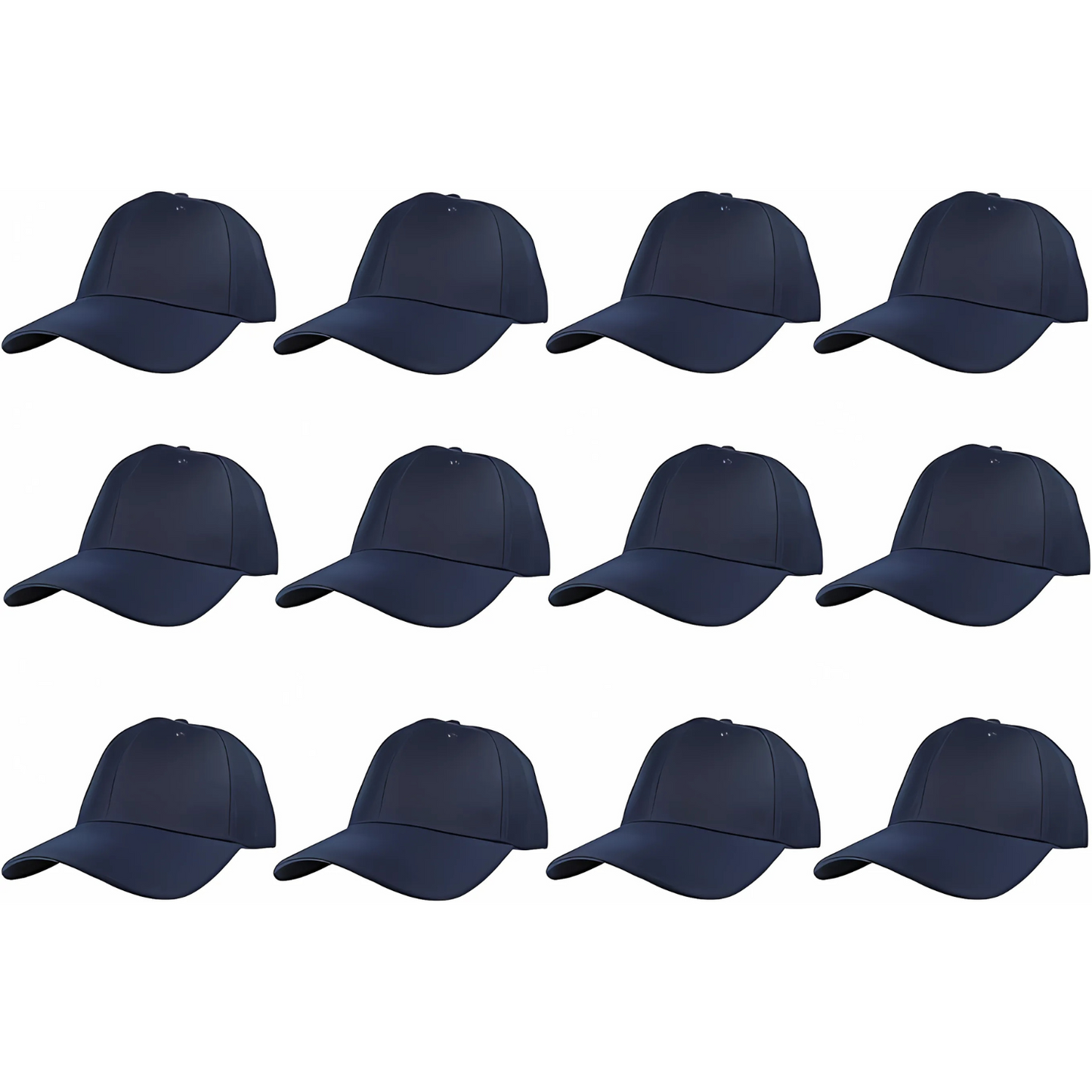 Pack Of 12 Adjustable Sports Caps For Various Activities