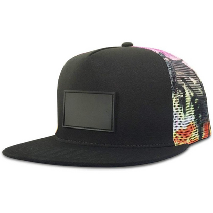 Adjustable Mesh Trucker Cap With Snapback Closure