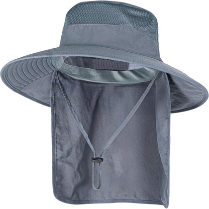 Wide Brim Outdoor Sun Hat With Cover