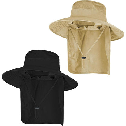 Wide Brim Outdoor Sun Hat With Cover