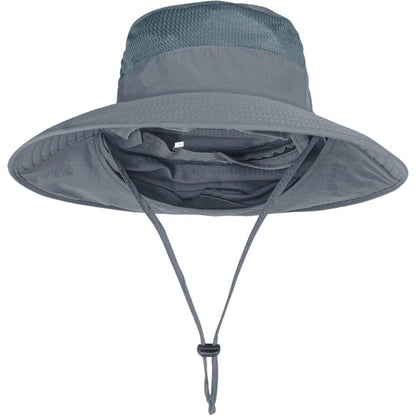 Wide Brim Outdoor Sun Hat With Cover