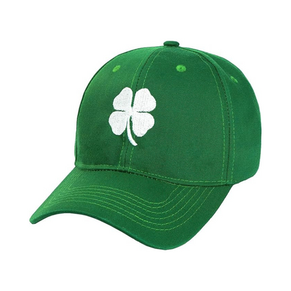 Four Leaf Printed Clover Baseball Cap With Buckle Closure