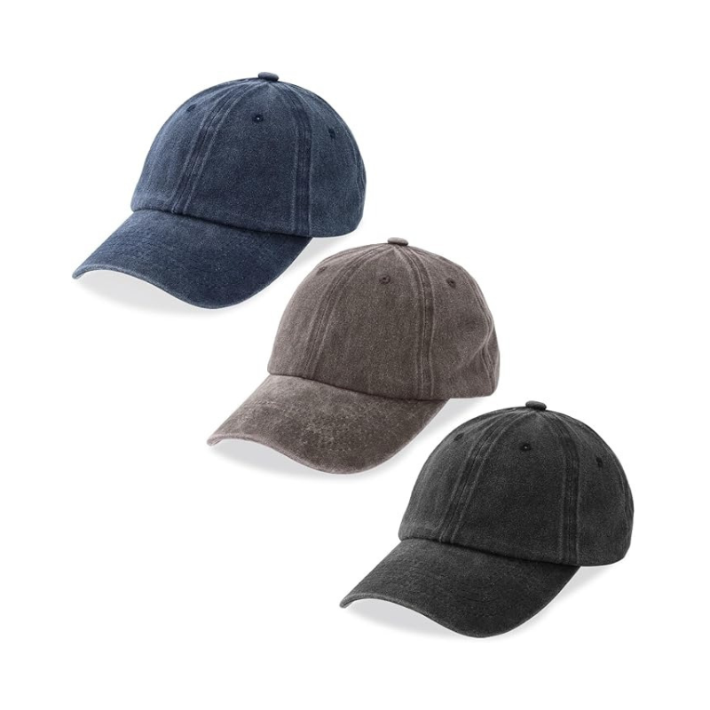 Three Pack Adjustable Cotton Baseball Caps