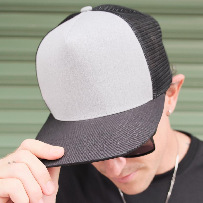 Adjustable Mesh Trucker Cap With Snapback Closure