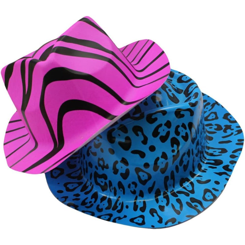 24 Pack Neon Animal Print Party Hats