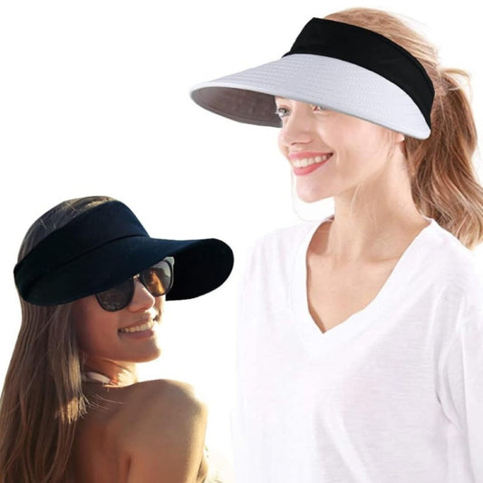 2 Piece Extra Wide Brim Sun Visor Hat