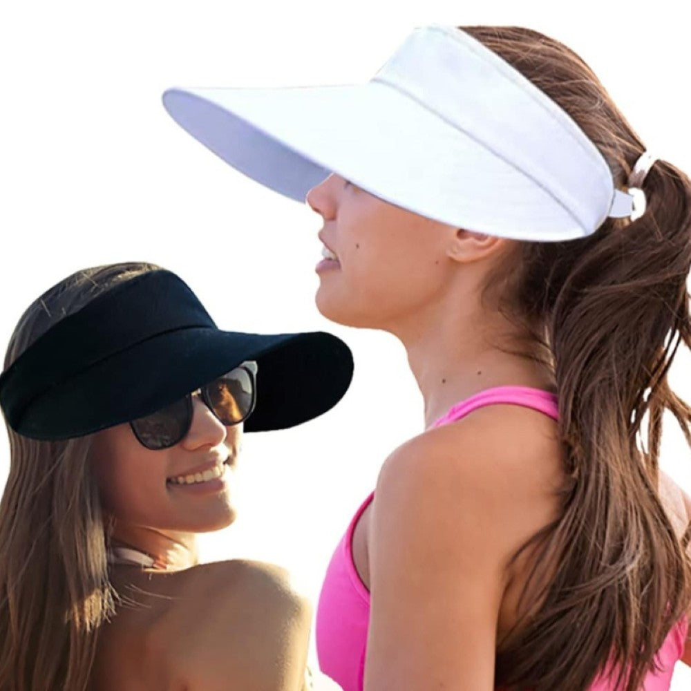 2 Piece Extra Wide Brim Sun Visor Hat