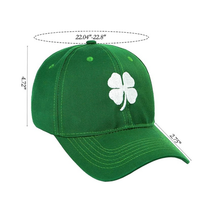 Four Leaf Printed Clover Baseball Cap With Buckle Closure