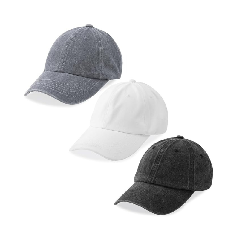 Three Pack Adjustable Cotton Baseball Caps