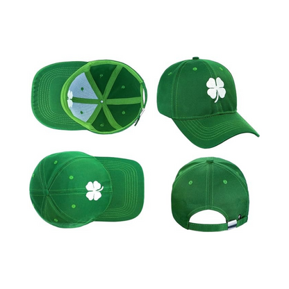 Four Leaf Printed Clover Baseball Cap With Buckle Closure