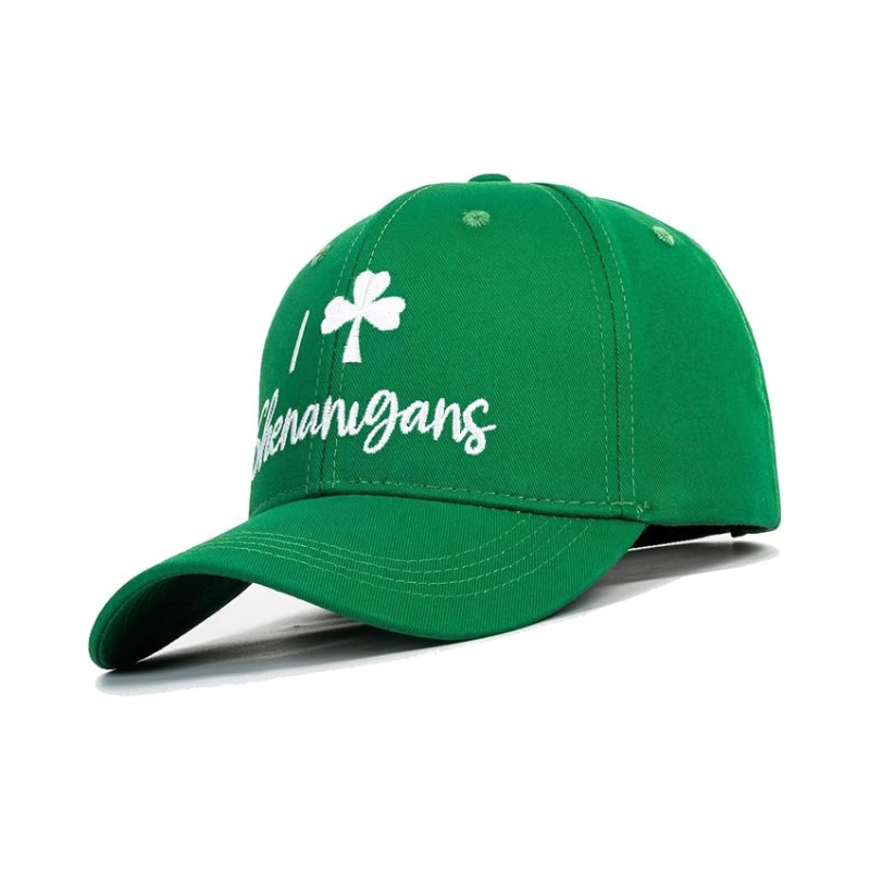 Four Leaf Printed Clover Baseball Cap With Buckle Closure