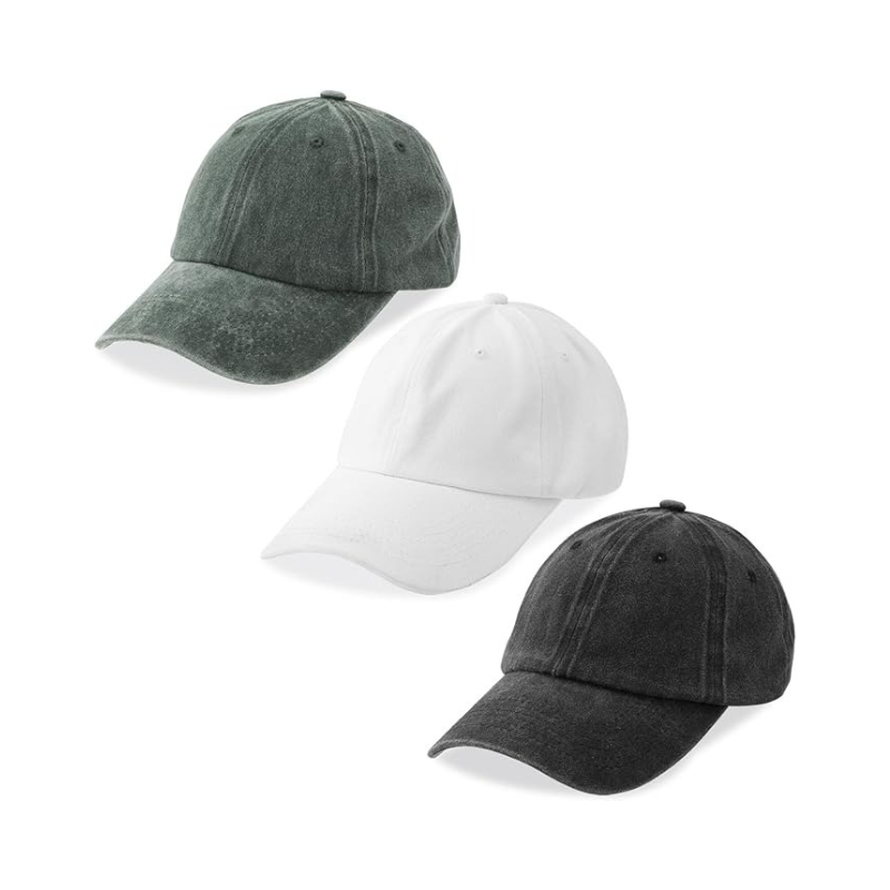 Three Pack Adjustable Cotton Baseball Caps