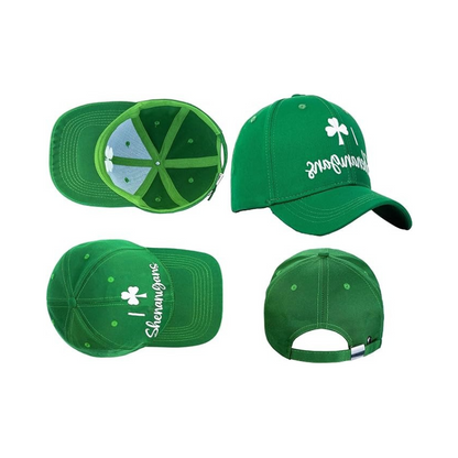 Four Leaf Printed Clover Baseball Cap With Buckle Closure