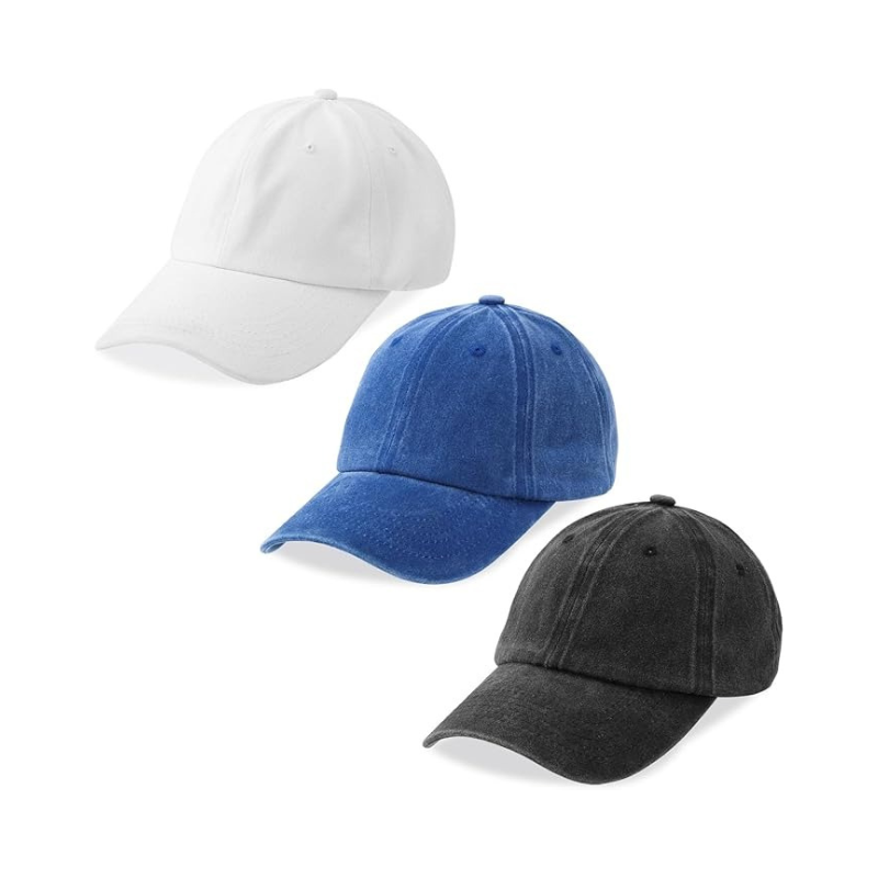 Three Pack Adjustable Cotton Baseball Caps