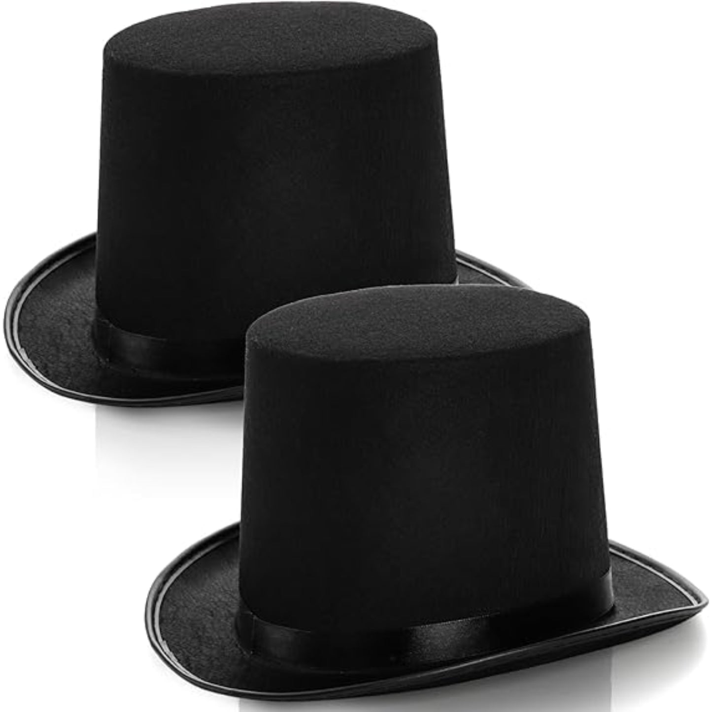 2 Pack Classic Black Top Hats