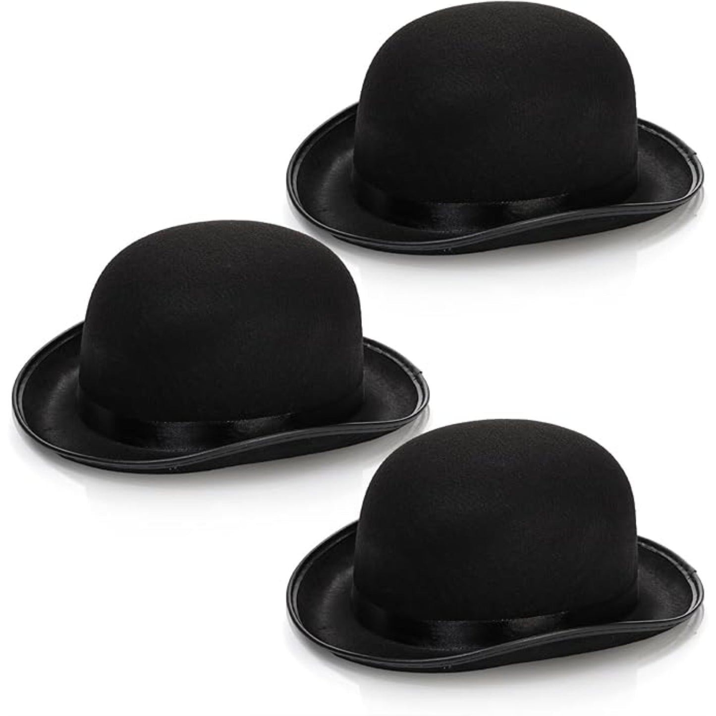 3 Pieces Vintage Classic Styled Bowler Hats