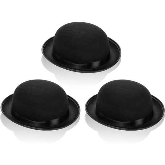 3 Pieces Classic Bowler Hat For Costume