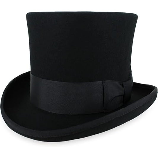 Theater Style Wool Top Hat With Structured Design