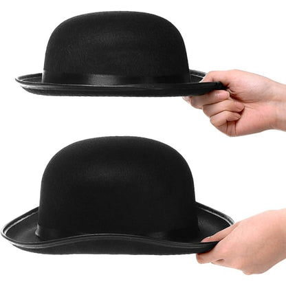 3 Pieces Classic Bowler Hat For Costume