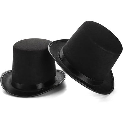 2 Pack Classic Black Top Hats