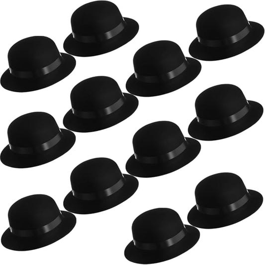 12 Pieces Fluffy Bowler Hat For Costume Parties