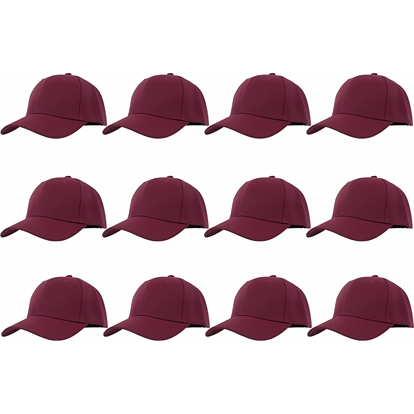 Pack Of 12 Adjustable Sports Caps For Various Activities