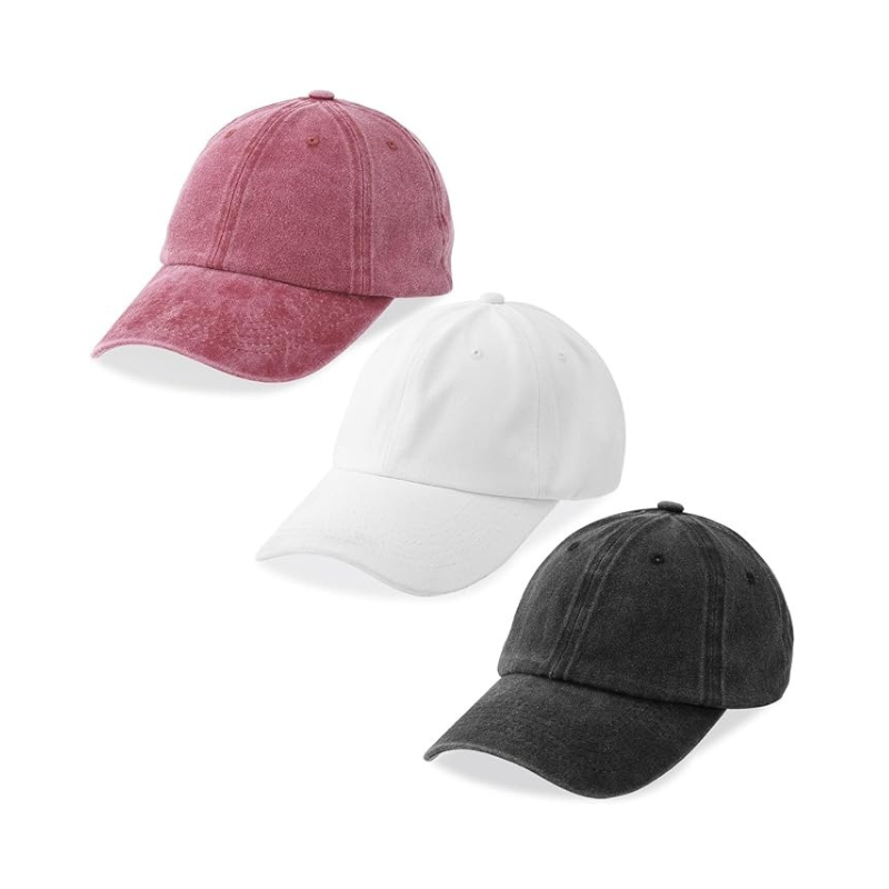 Three Pack Adjustable Cotton Baseball Caps