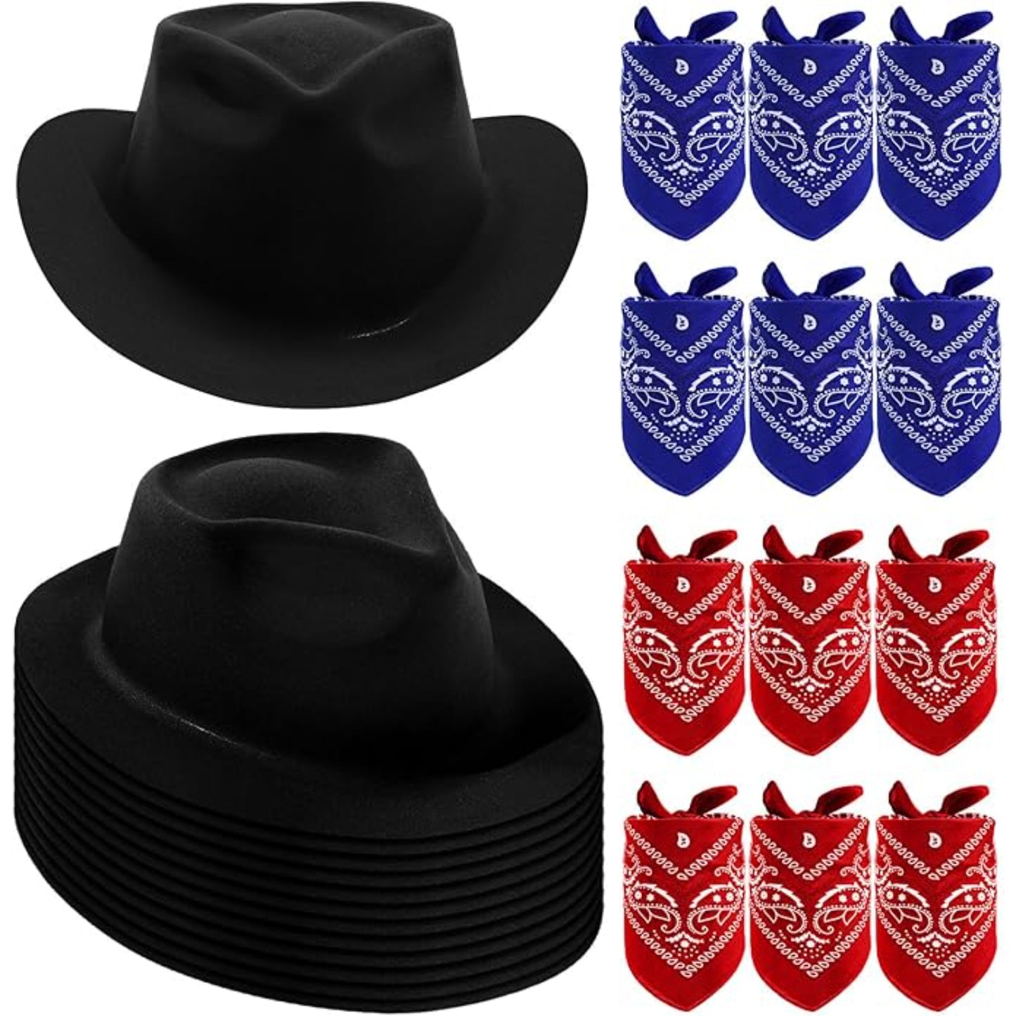 24 Piece Cowboy Party Hat And Bandana Set