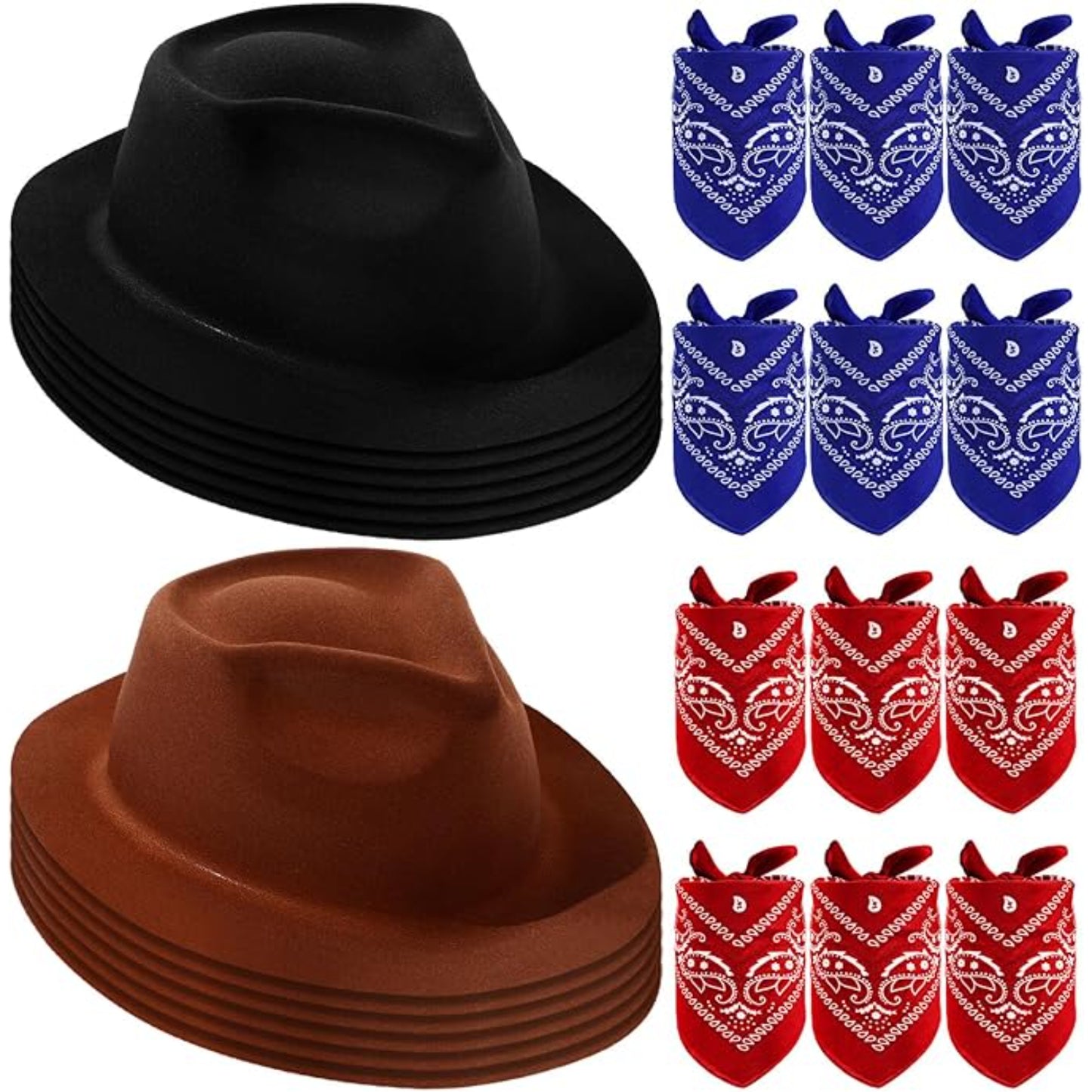 24 Piece Cowboy Party Hat And Bandana Set