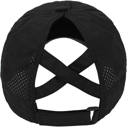 Adjustable Crisscross Ponytail Trucker Cap