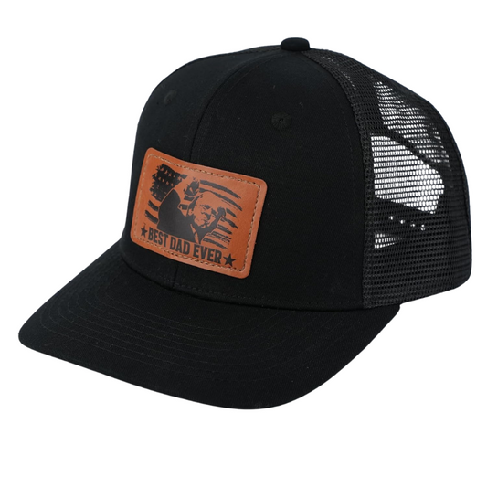 Best Dad Ever Trucker Mesh Designed Cap With Patch