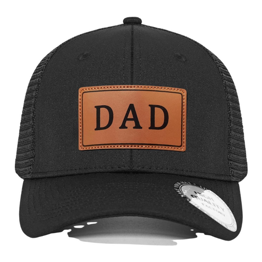 Classic Dad Trucker Mesh Hat With Leather Patch