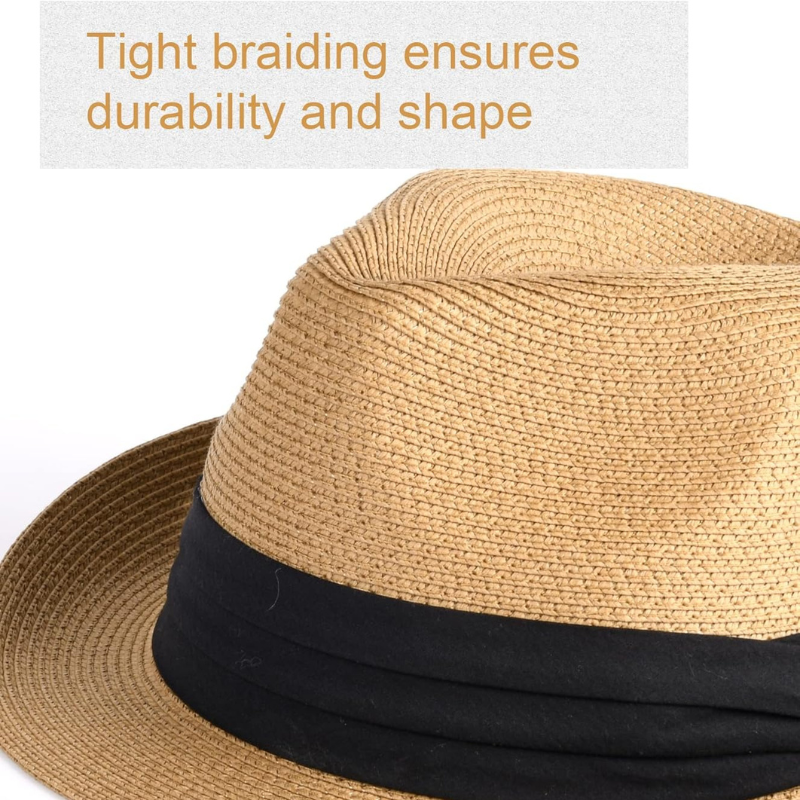 Classic Straw Design Trilby Hat