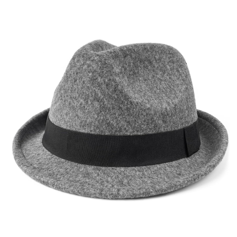 Classic Trilby Stylish Short Brim Hat With Ribbon Band