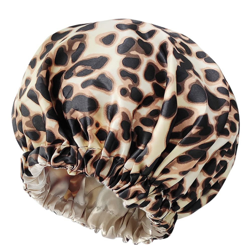 Dot Design Silky Satin Bonnet Design Sleep Cap