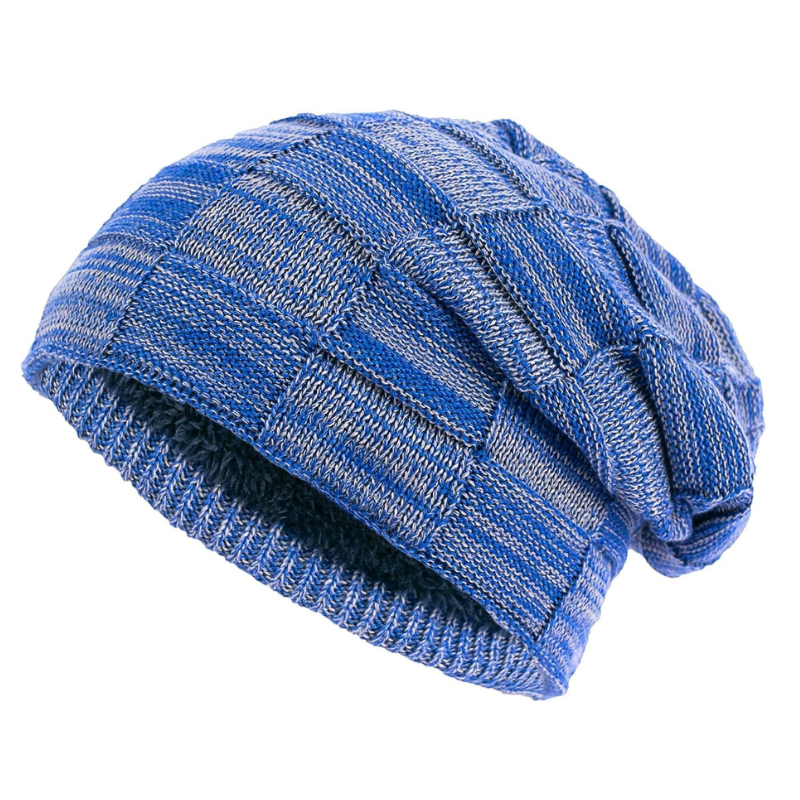 Knitted Slouch Beanie With Fleece Lining