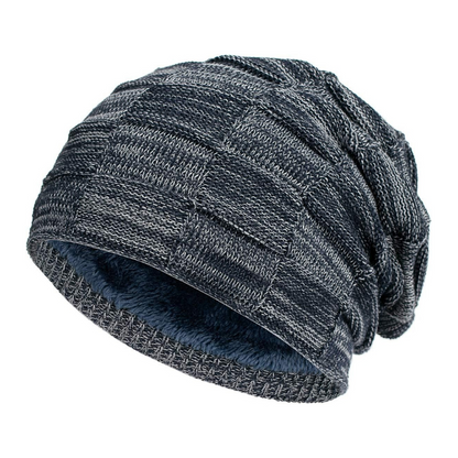 Knitted Slouch Beanie With Fleece Lining