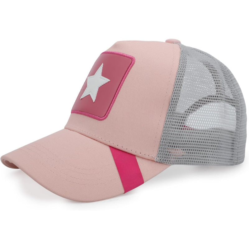 Mesh Snapback Hat Adjustable Cap With Star Patch