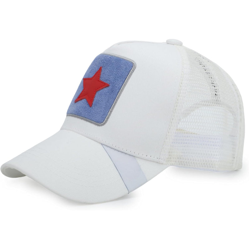 Mesh Snapback Hat Adjustable Cap With Star Patch