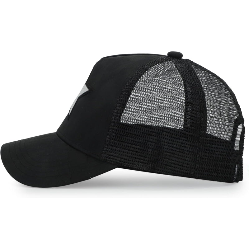 Mesh Snapback Hat Adjustable Cap With Star Patch