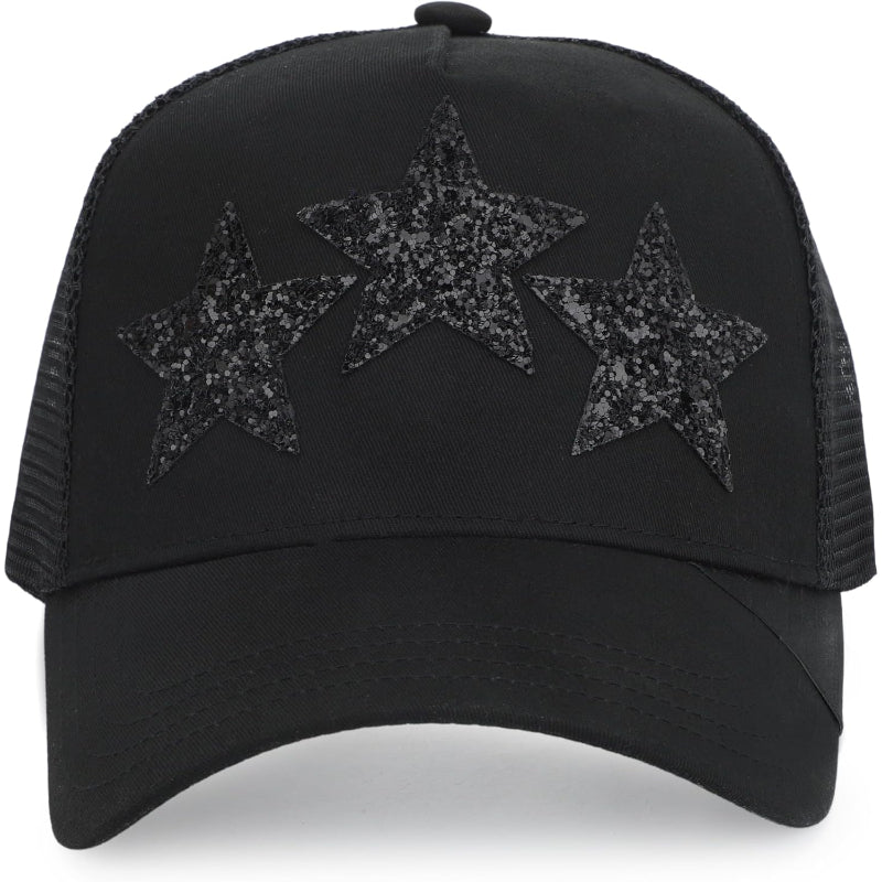 Mesh Trucker Hat Adjustable Snapback Cap With Star Patch