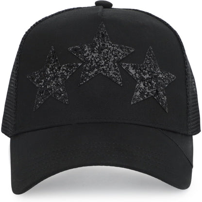 Mesh Snapback Hat Adjustable Cap With Star Patch