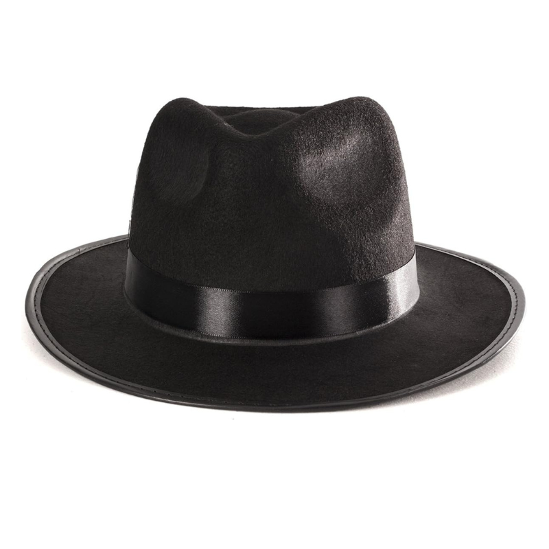 Pack Of Six Classic Gangster Costume Trilby Hats